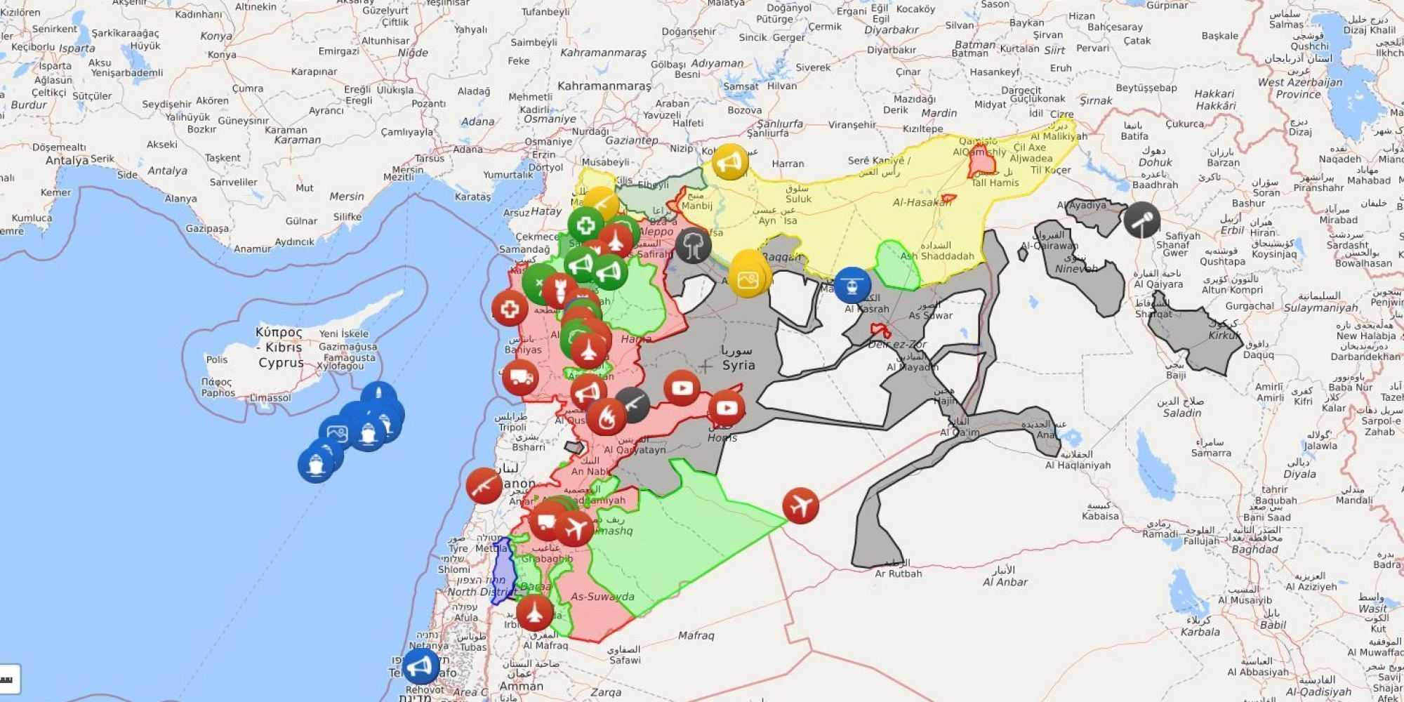 Η αμερικανική “καταιγίδα” κατά της Συρίας σε αναλυτικούς χάρτες