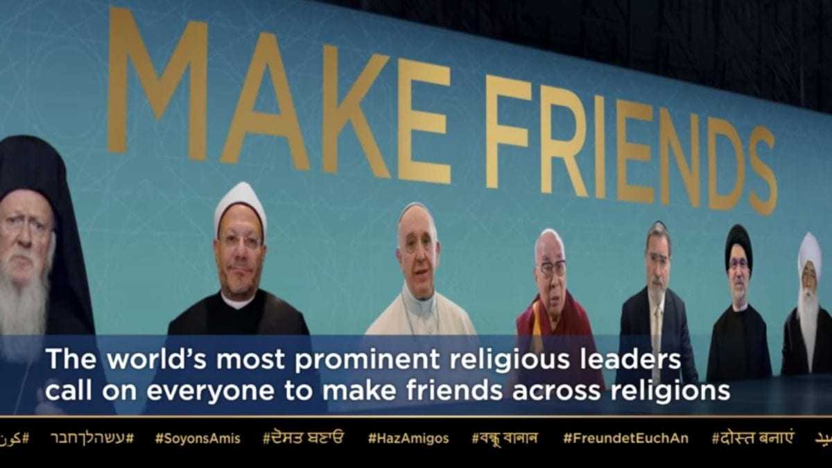 Έκκληση των παγκόσμιων θρησκευτικών ηγετών: κάνε έναν φίλο (από άλλη Θρησκεία)!