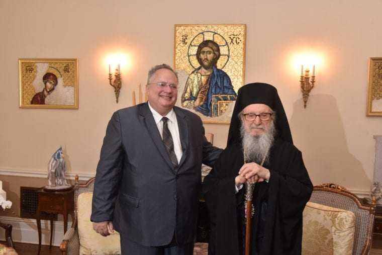 Nikos Kotzias visits Archbishop Demetrios in New York