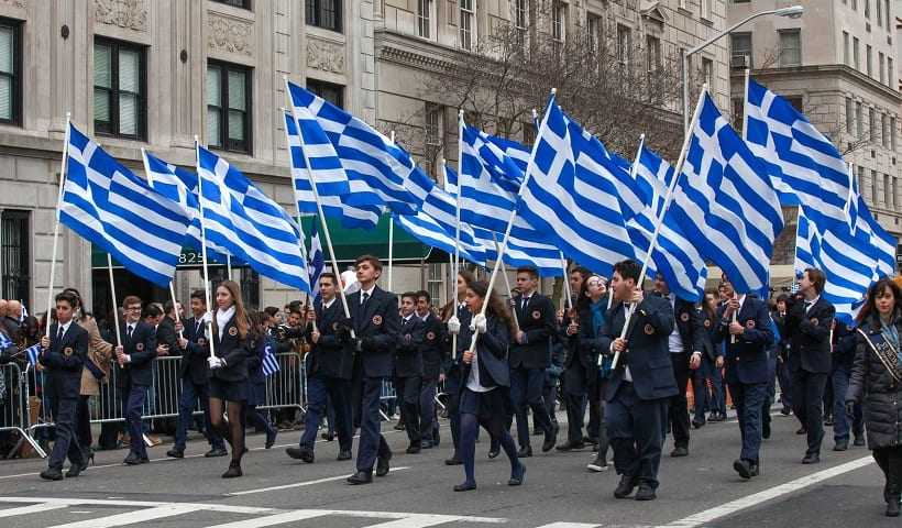 Greek Heritage Parade in Honor of Greek Independence Day in Chicago